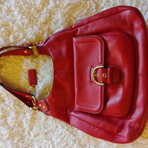 Elegant Red Leather Women's Bag